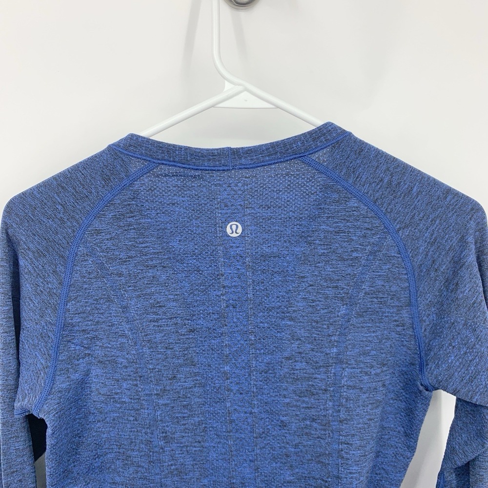 Lululemon Women Size 6 Medium Shirt Blue Swiftly Tech Long Sleeve Top Crew - Picture 5 of 6